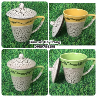 Cốc có nắp gốm sứ Bát Tràng dáng vát
