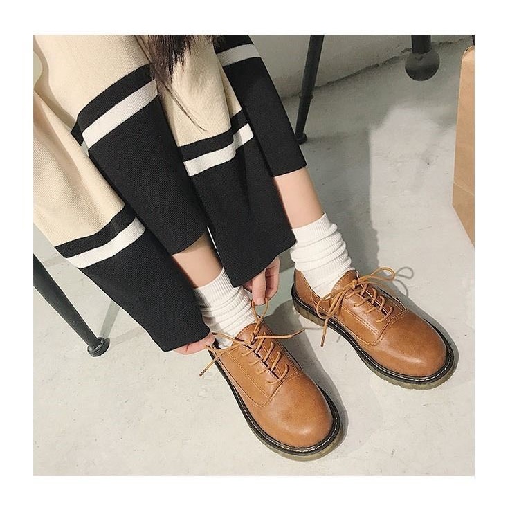 Giày Vintage Harajuku thắt nơ