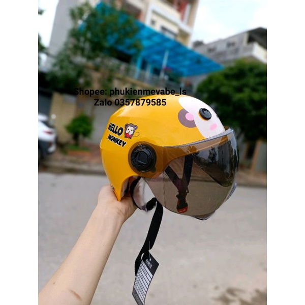 Mũ bảo hiểm cho bé 2-12 tuổi chống nắng, bụi