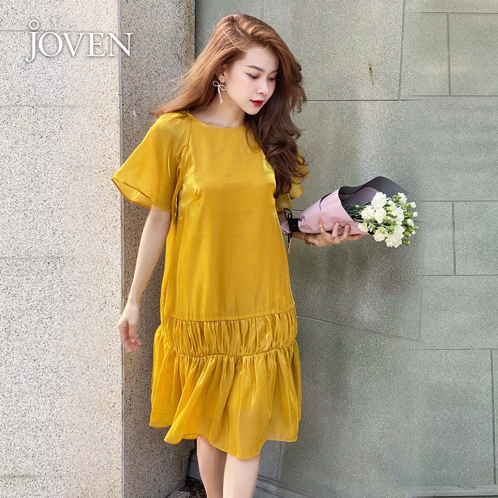 Đầm thiết kế cánh tiên cao cấp suông sang chảnh lụa organza Joven | BigBuy360 - bigbuy360.vn
