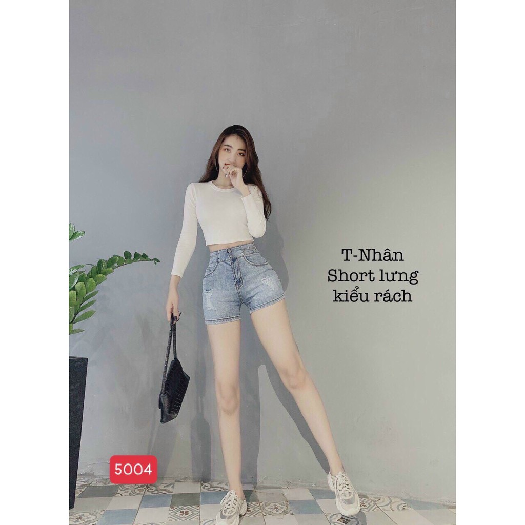 Quần short jean nữ lưng cao King168 , quần short nữ cao cấp QS14