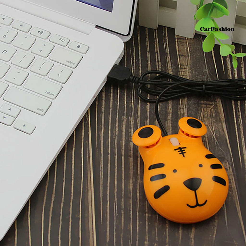 CDNP_Kids Adults Wired Computer Mini Cute Cartoon Tiger Design 3D Mouse for Laptop PC