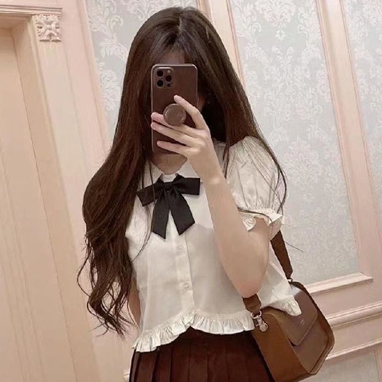 Áo Sơ Mi Trắng Ngắn Tay Thời Trang Mùa Hè Cho Nữ