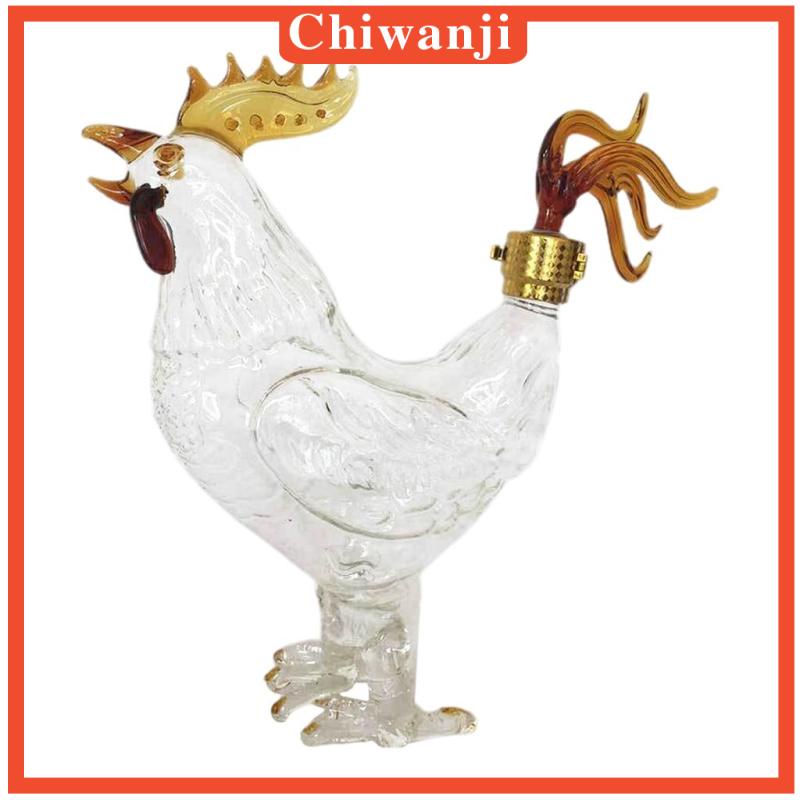 Bình Đựng Rượu Bằng Thủy Tinh Trong Suốt Hình Gà Trống Độc Đáo