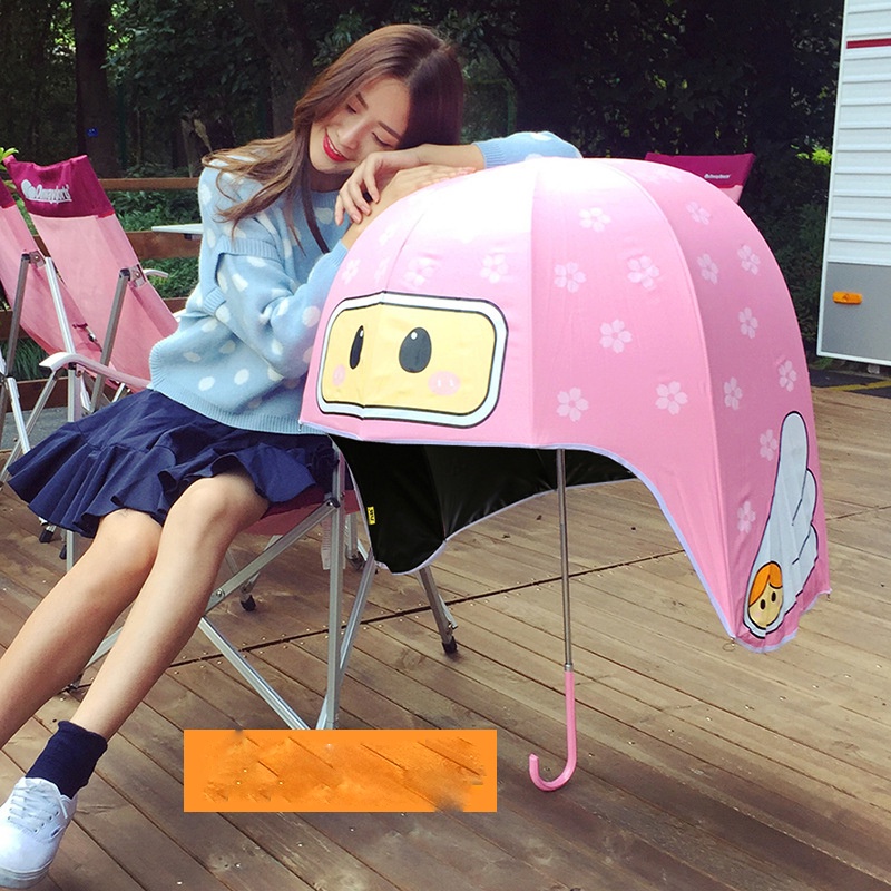 [Hàng Sẵn] Ô che mưa nắng Hình Mũ bảo hiểm Hoạt hình dễ thương Chống tia UV Tay cầm dài【Tennessee052】