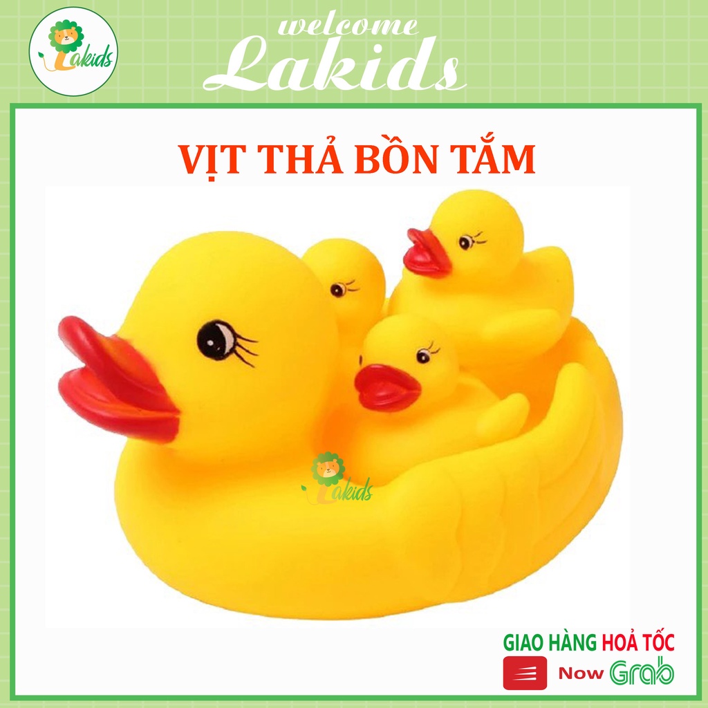 Đồ chơi nhà tắm 4 mẹ con vịt vàng thả bồn tắm dễ thương cho bé lakids