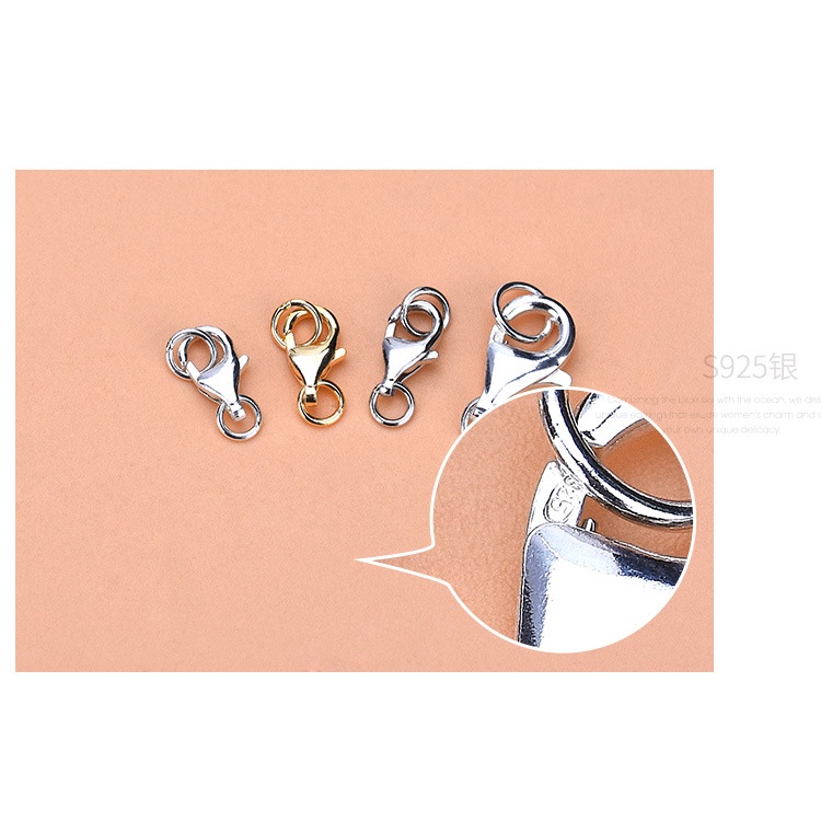 █diy゜ S925 Bạc●Móc Khóa Càng Cua Mạ Bạc S925 Tự Làm Trang Sức Vòng Tay/Dây Chuyền