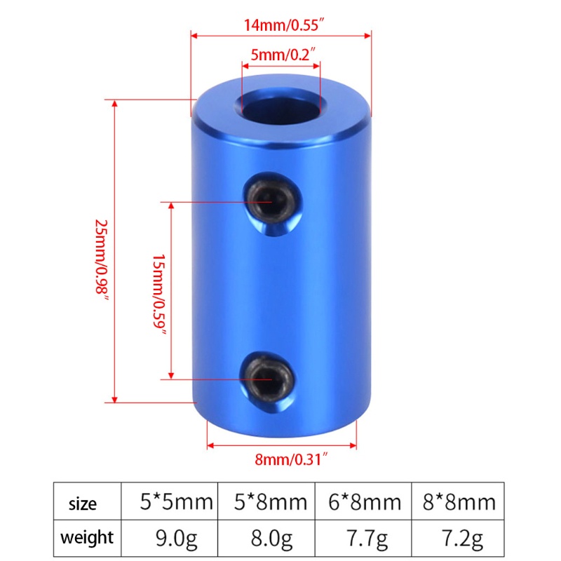 Khớp Nối Linh Hoạt Bằng Hợp Kim Nhôm D14L25 Cho Động Cơ Máy In 3D D14L25
