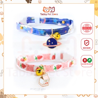 Vòng cổ chó mèo đính chuông họa tiết thổ cẩm cao cấp siêu cute - Tabby Pet Store