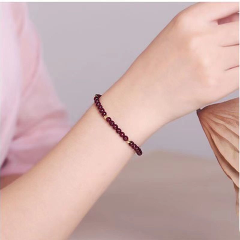 Vòng Tay Chuỗi Hạt Đá Garnet Tự Nhiên Thời Trang Cho Nữ