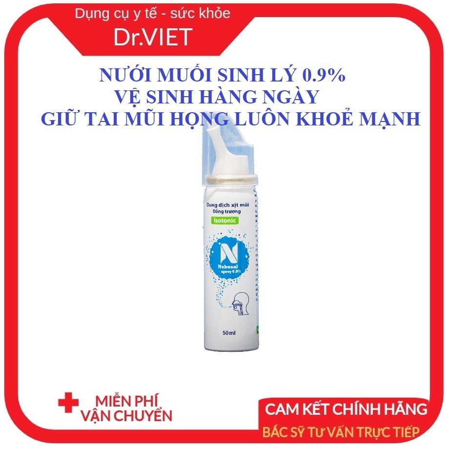 Nebusal spray 0,9%_Dung dịch nước muối 0,9% làm sạch mũi, giữ ẩm mũi, rửa trôi chất dị ứng cho cả người lớn và trẻ nhỏ