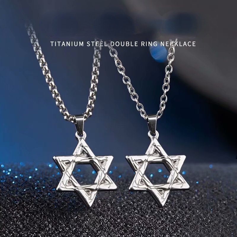 Vòng cổ Mặt Hình Lập Phương Hexagram Thời Trang Cho Cặp Đôi