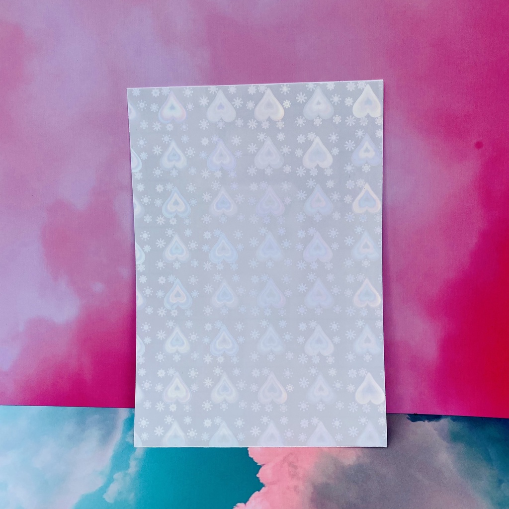 Màng cán Hologram lấp lánh trang trí sticker, toploader Size 10x15cm