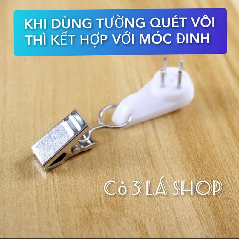 Móc kẹp treo tranh vải, rèm cửa nhà tắm, ký túc xá, thép không gỉ (1 CÁI)