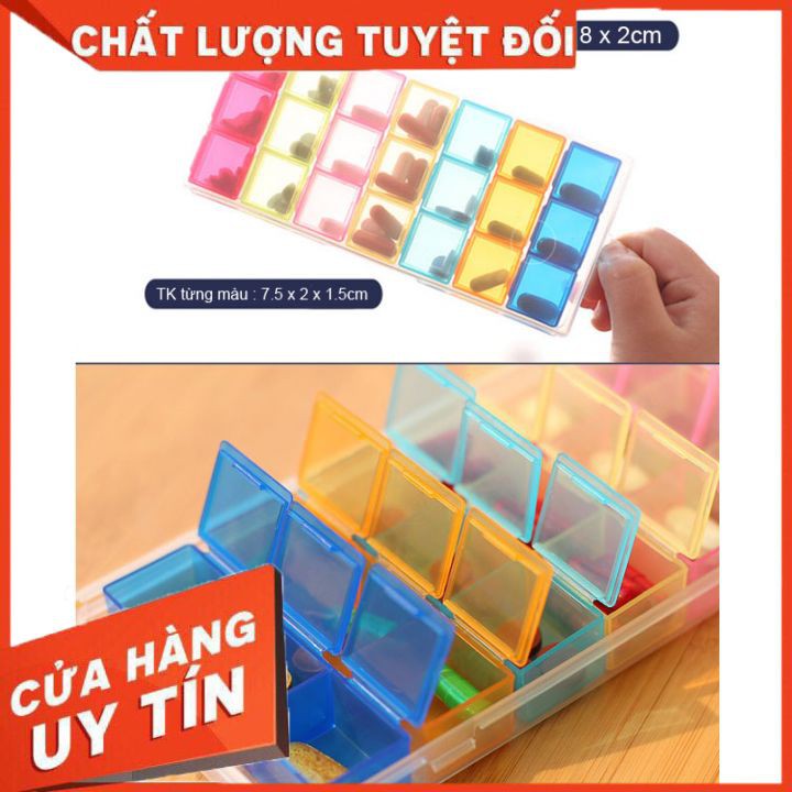 Hộp đựng đồ chia thuốc ⚡𝗙𝗥𝗘𝗘 𝗦𝗛𝗜𝗣 ⚡Hộp đựng các loại vật dụng nhỏ trong gia đình thiết kế nhỏ gọn tiện mang đi