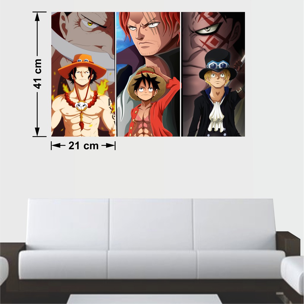 [Mã LIFEHLDEC giảm 10% đơn 99k] Combo 3 Tấm Poster 3 Anh Em Ace - Sabo - Luffy By AnimeX