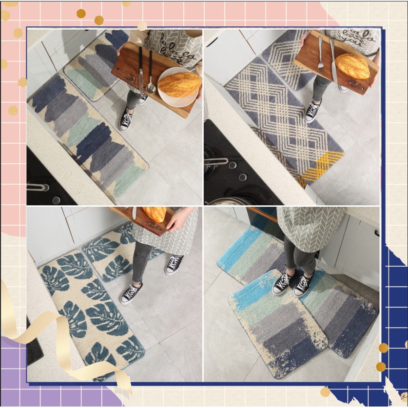 Thảm bếp cao cấp, thảm nhà bếp sợi lông cừu siêu thấm hút nước, chống trượt tốt - Hàng nhập khẩu