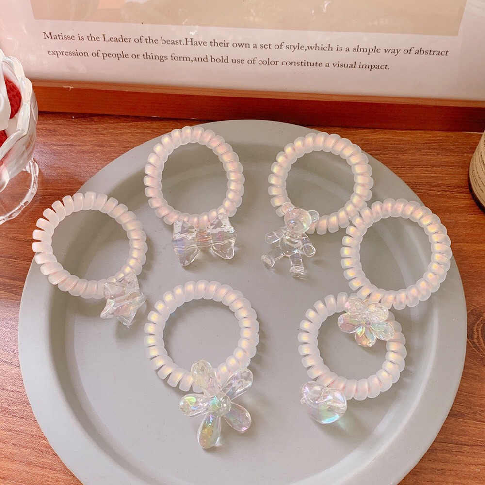 Cột tóc lò xo hologram họa tiết trong suốt hot trend Mua Tất (muatatshop)