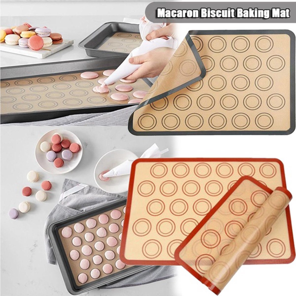 Miếng lót nướng bánh màu macaron làm từ silicon sợi thủy tinh chịu được nhiệt độ cao