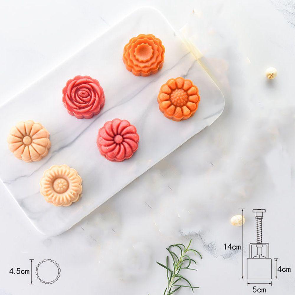 Khuôn Làm Bánh Trung Thu Dạng Nhấn Hình Hoa 6 Kiểu DIY
