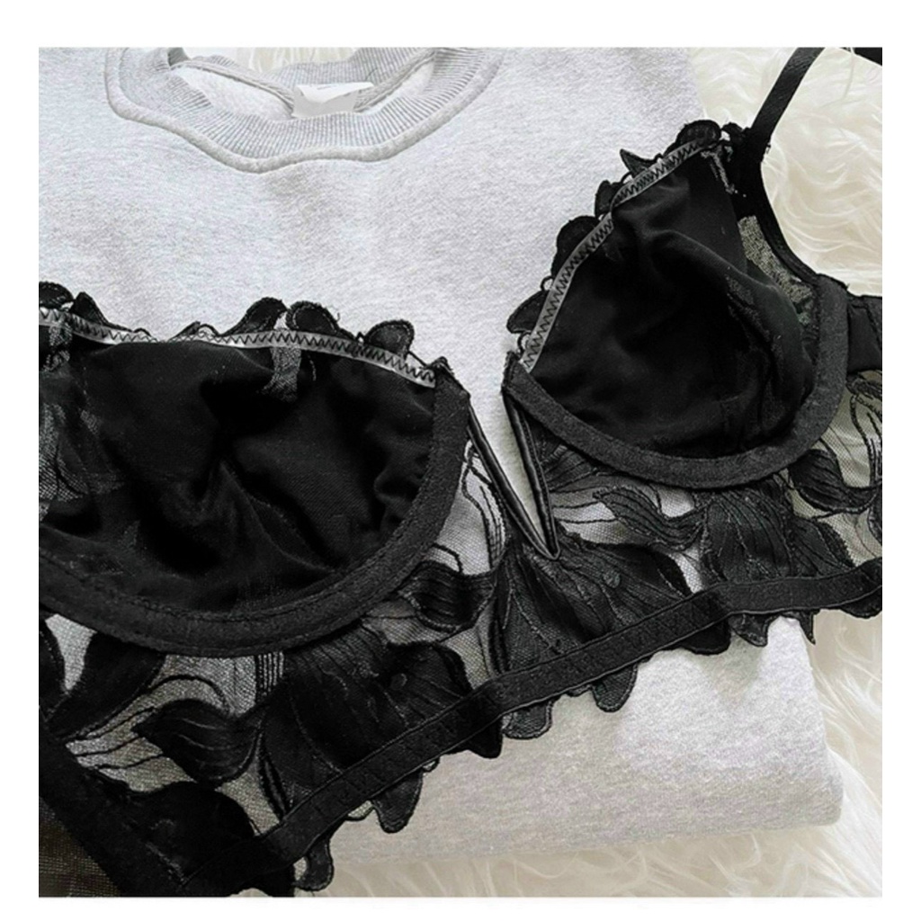 áo Bra gọng họa tiết hoa thêu new mã EBALB09