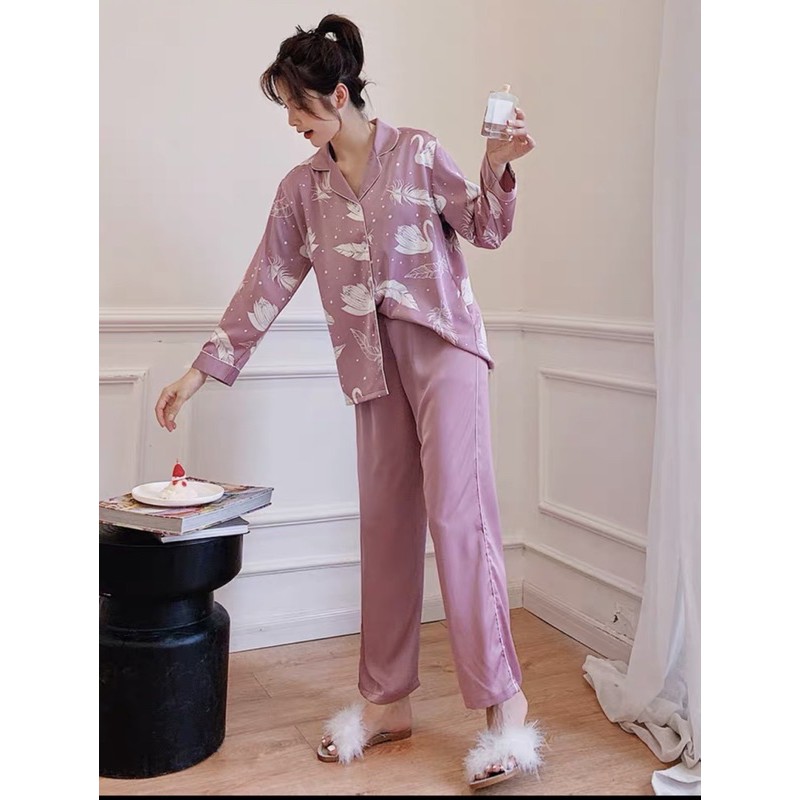 Đồ Ngủ in 3DTD 55-100kg Bigsize Cao Cấp Kiểu Dáng Đẹp Vải Satin Lạnh Mặc Cực Thích | BigBuy360 - bigbuy360.vn