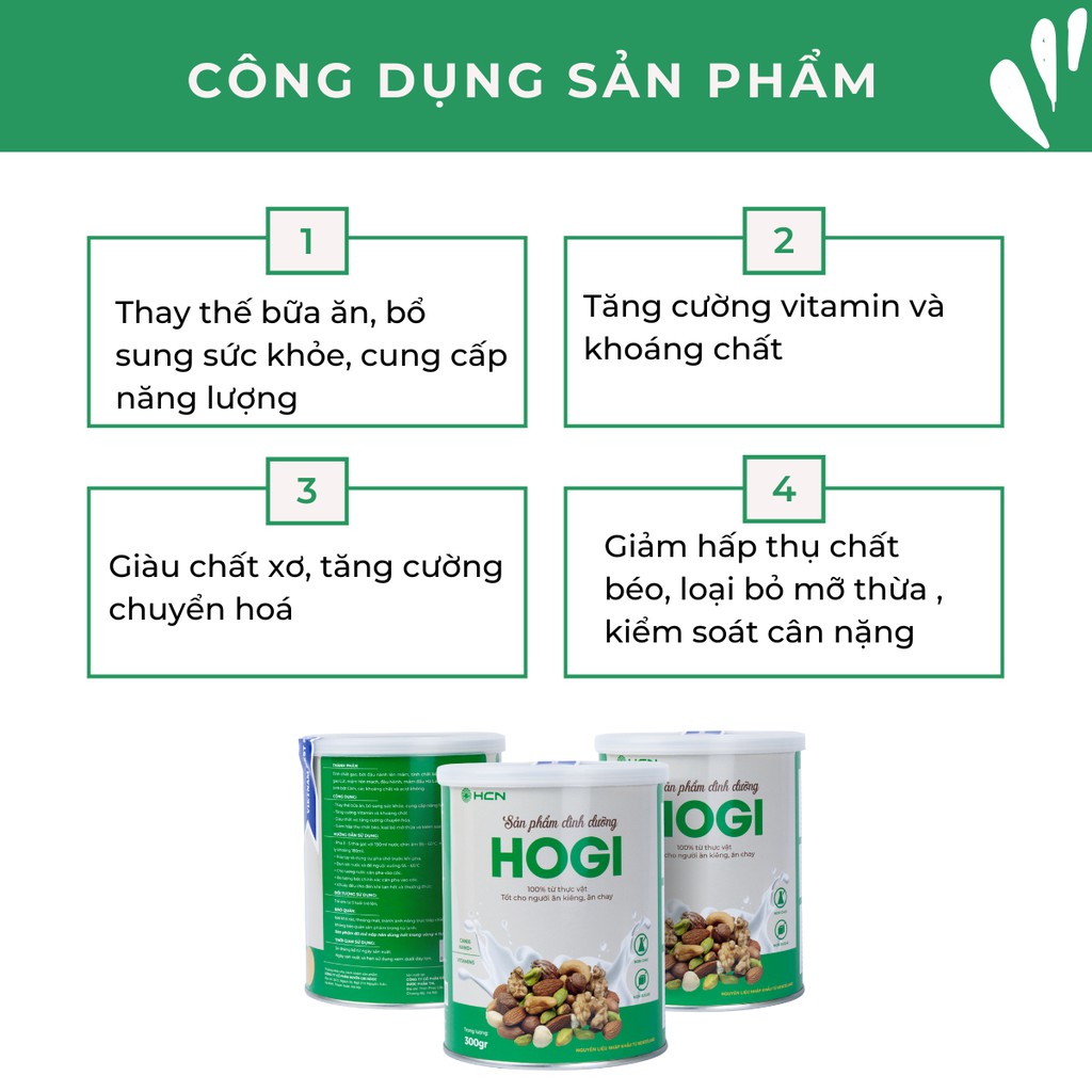 Sữa hạt dinh dưỡng cho người giảm cân Hogi 300g kiểm soát cân nặng SB02