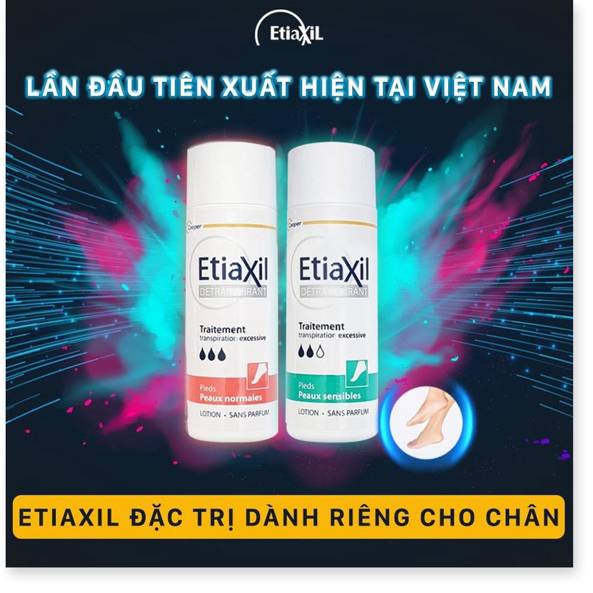 [Mã giảm mỹ phẩm chính hãng] Xịt Khử Mùi Mồ Hôi Chân EtiaXil Cho Da Hỗn Hợp, Nhạy Cảm Detranspirant Traitement Lotion Pe