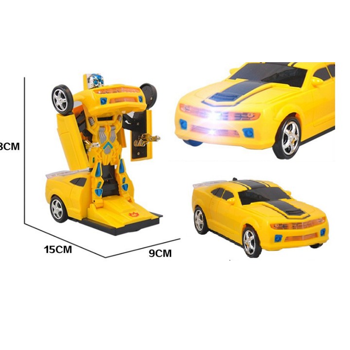 Xe ô tô biến thành rô bốt phát nhạc tự xoay khi gặp chướng ngại vật