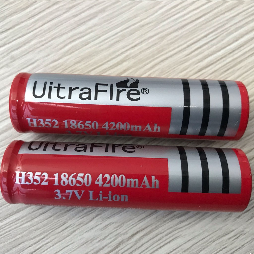 1 Pin Sạc ULTRAFIRE 3.7V Li-ion 4200mAh - Pin 18650 Pin Sạc Dự Phòng Viên Đỏ