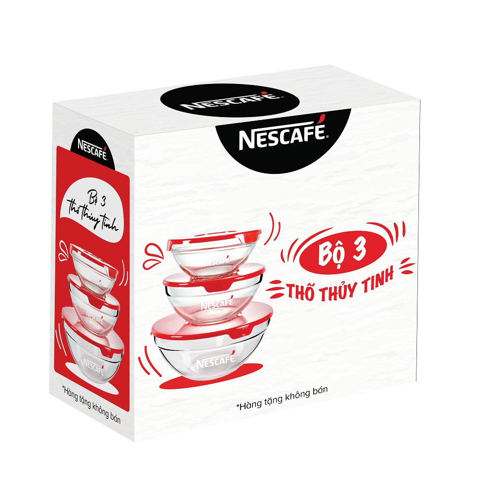 Bộ 3 thố thủy tinh Nescafe