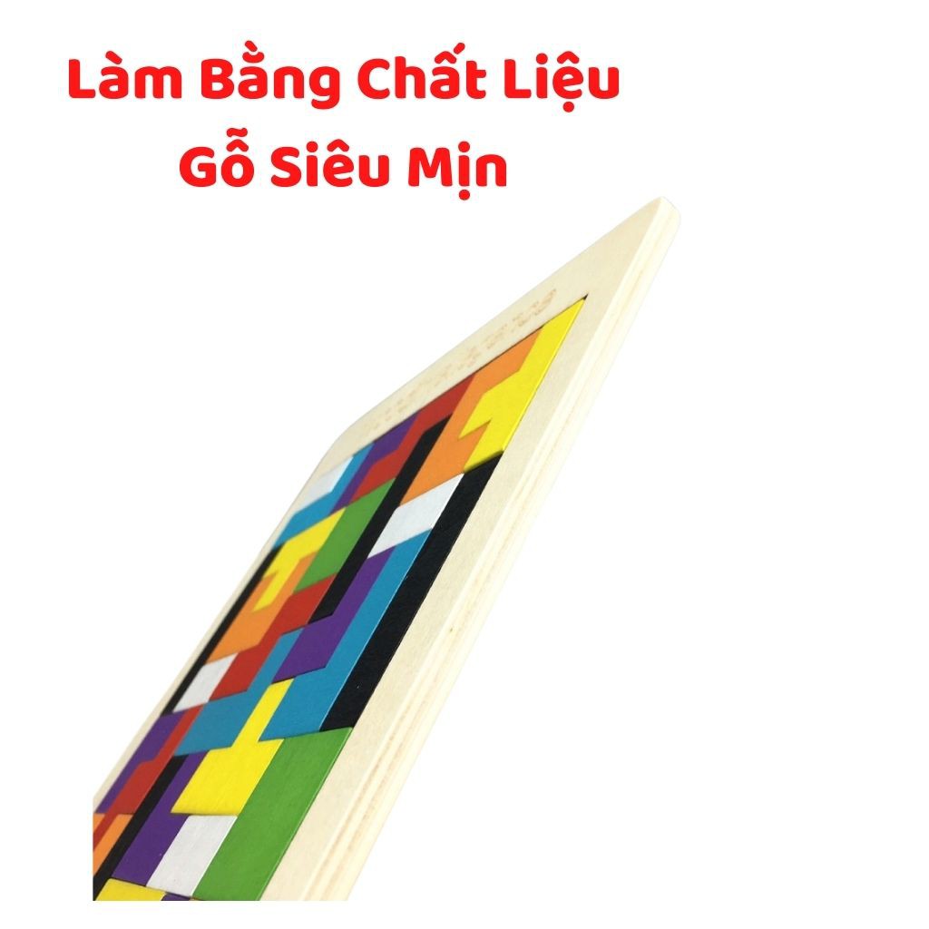 Đồ Chơi Xếp Gạch Gỗ Cao Cấp, Xếp Hình Thông Minh Sáng Tạo Cho Bé, Shop Mẹ Mốc ,XGG