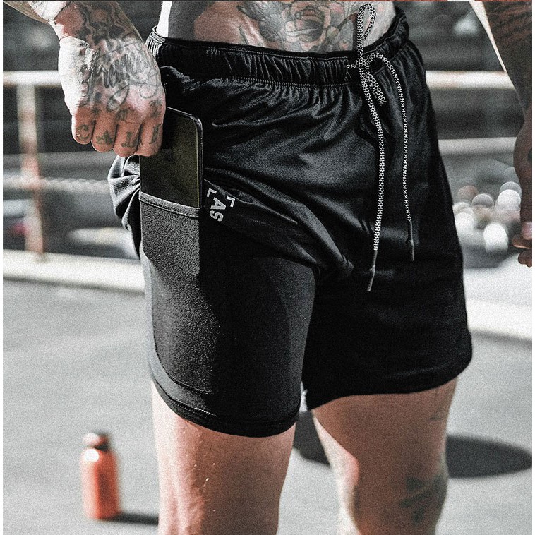 ( Hàng Hot - Mới Về ) Quần tập gym nam 2 lớp ASRV chất vải train lite thông hơi Thoáng Mát,đồ tập gym nam chất Mã GYM015