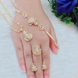 Bộ trang sức cóc ngậm tiền tài lộc đồng non siêu bền