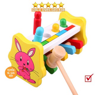 Đập chuột hình thỏ màu sắc đẹp-đáng yêu-đồ chơi gỗ trí tuệ thông minh cao cấp rèn luyện sự khéo léo cho bé