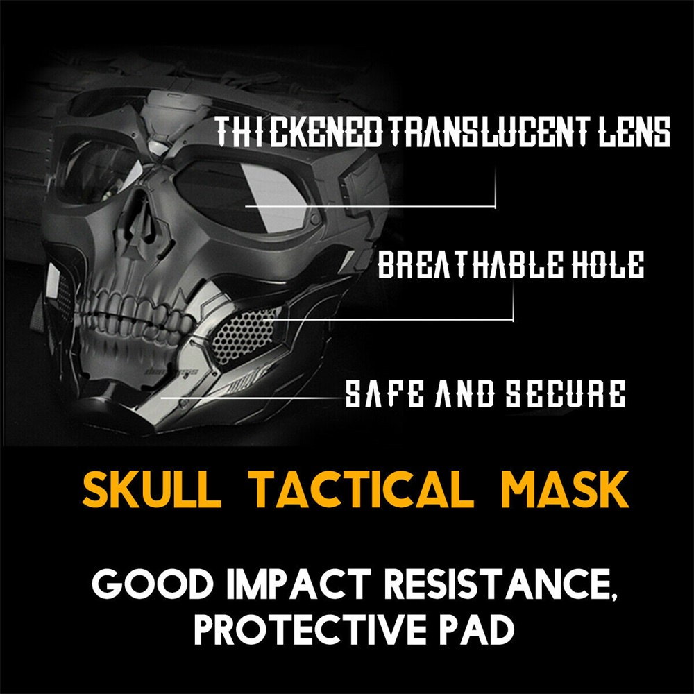 Skull Tactical Airsoft Masks Paintball Protective CS Full Face Mask Helmet Head
