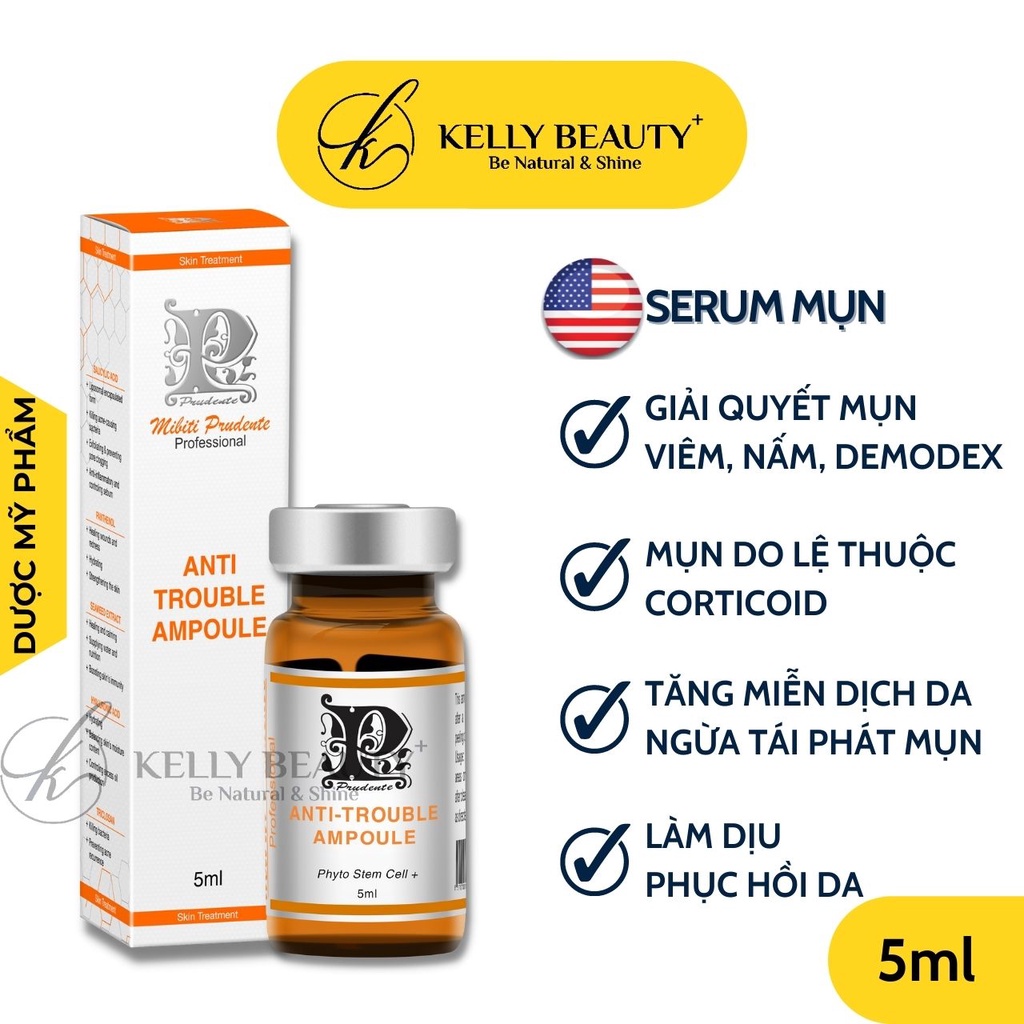 Serum Mụn MIBITI PRUDENTE USA – Giảm Mụn Viêm,Mủ; Mụn Do Nhiễm Corticoid; Ngừa Lây Lan, Tái Phát | Kelly Beauty