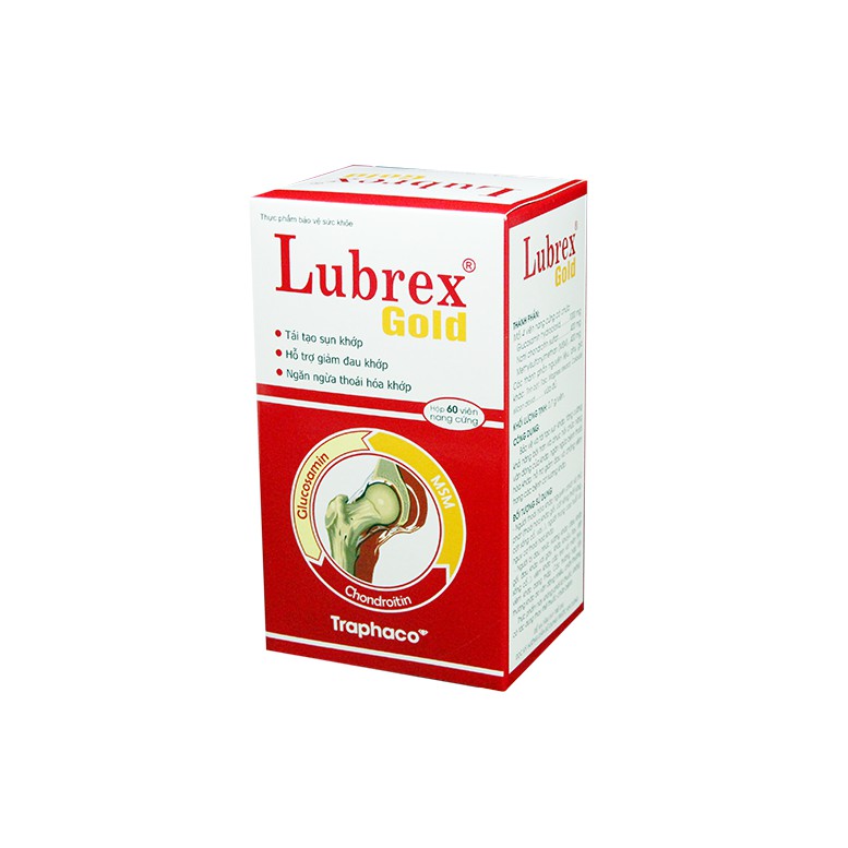 Bổ khớp, tái tạo sụn khớp, ngăn ngừa thoái hóa khớp Lubrex Gold Traphaco hộp 60 viên nang cứng