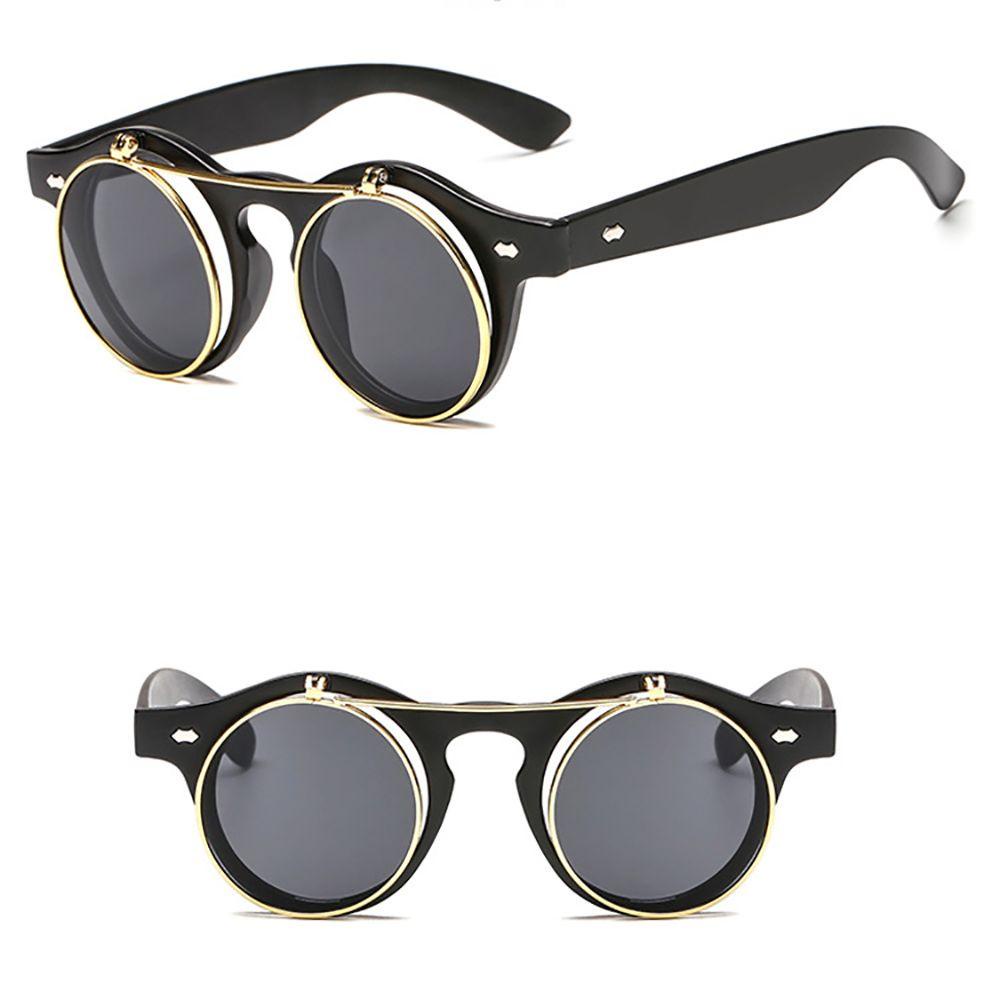 Kính Mát Gọng Tròn Chống Bức Xạ / Chống Bức Xạ Dạng Lật Thời Trang Cho Nam Và Nữ