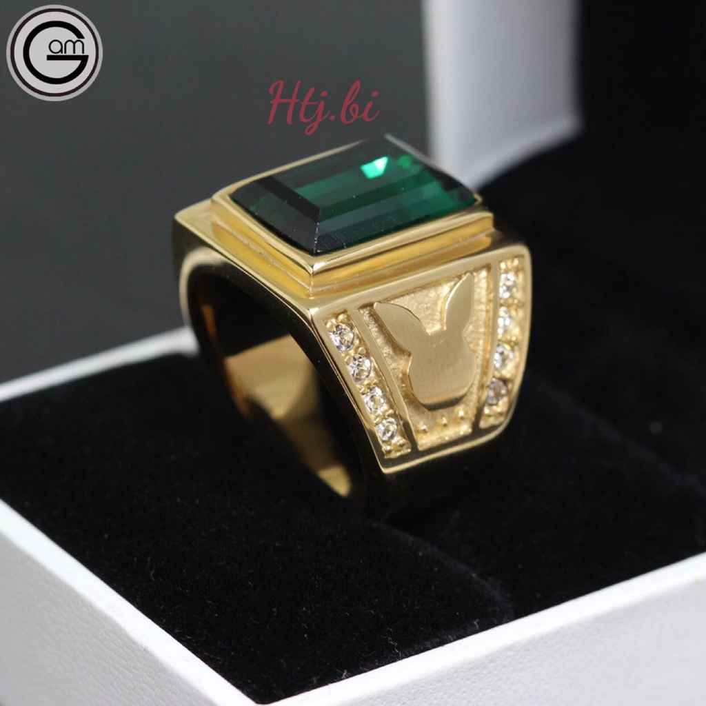 Nhẫn nam mạ vàng,nhẫn nam đá màu trang sức htj