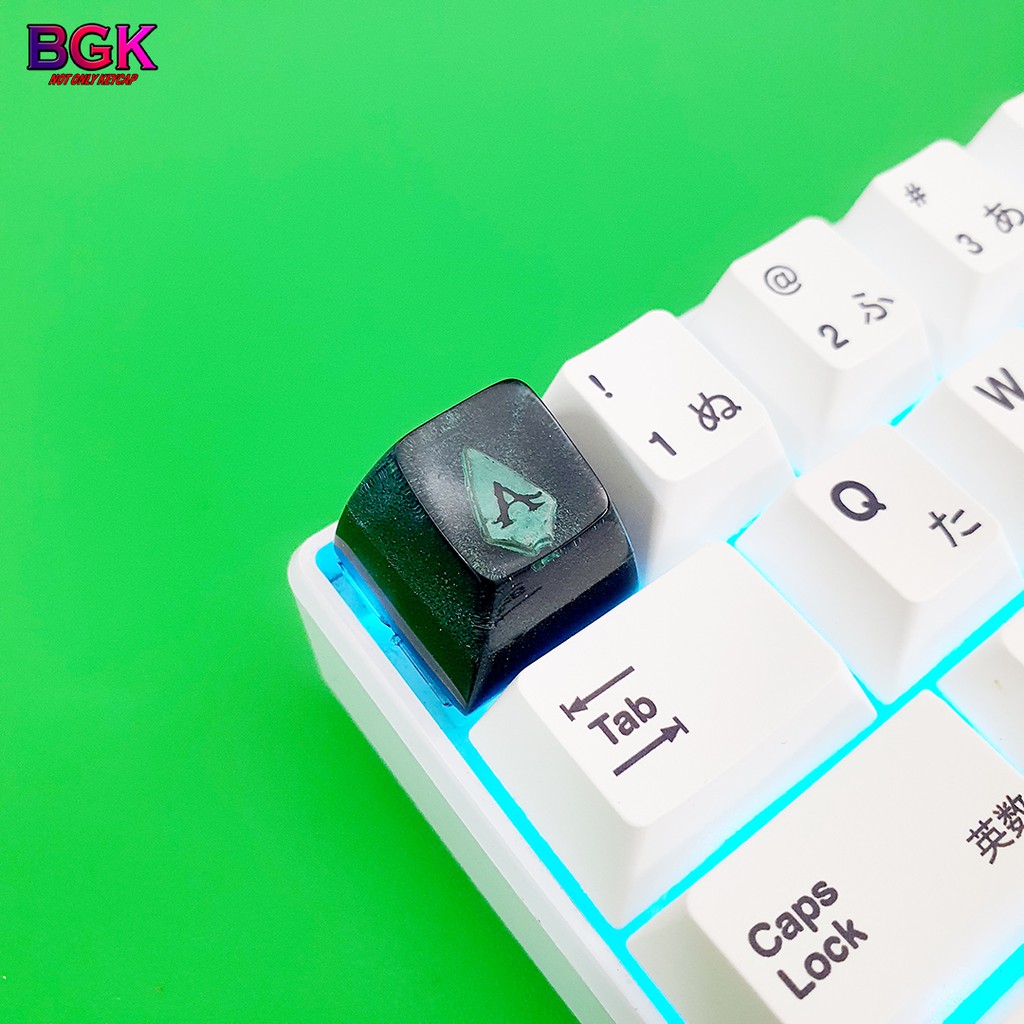 Keycap Lẻ Artisan Logo Green Arrow Của DC SA profile ( keycap resin độc lạ )( Keycap Artisan )