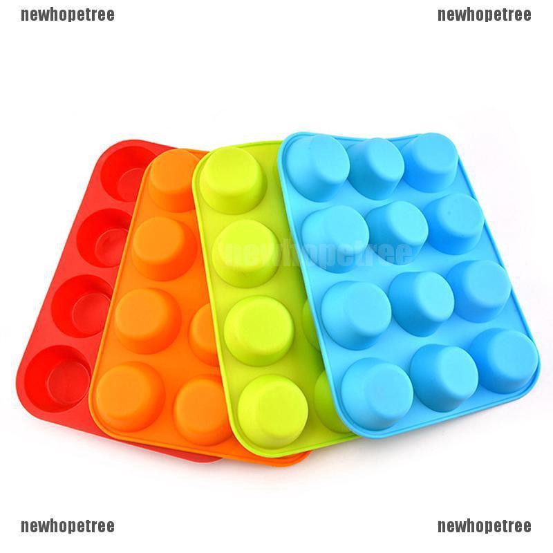 Bộ 12 Khuôn Silicone Nướng Bánh Chống Dính