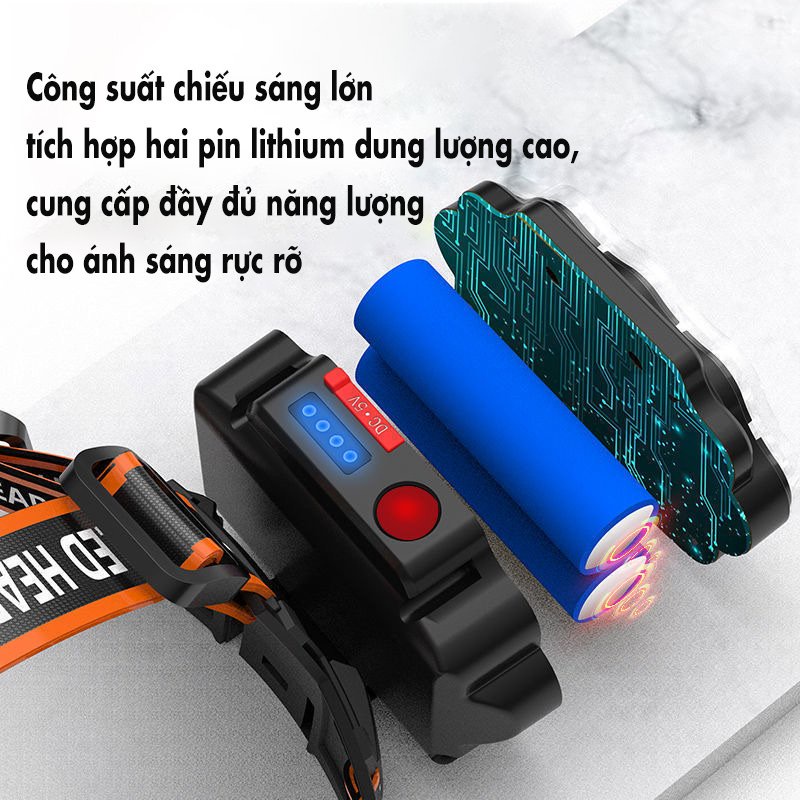 Đèn Pin Đội Đầu Đèn Pin Siêu Sáng Nhiều Chế Độ Sáng ĐÈN DAIKI