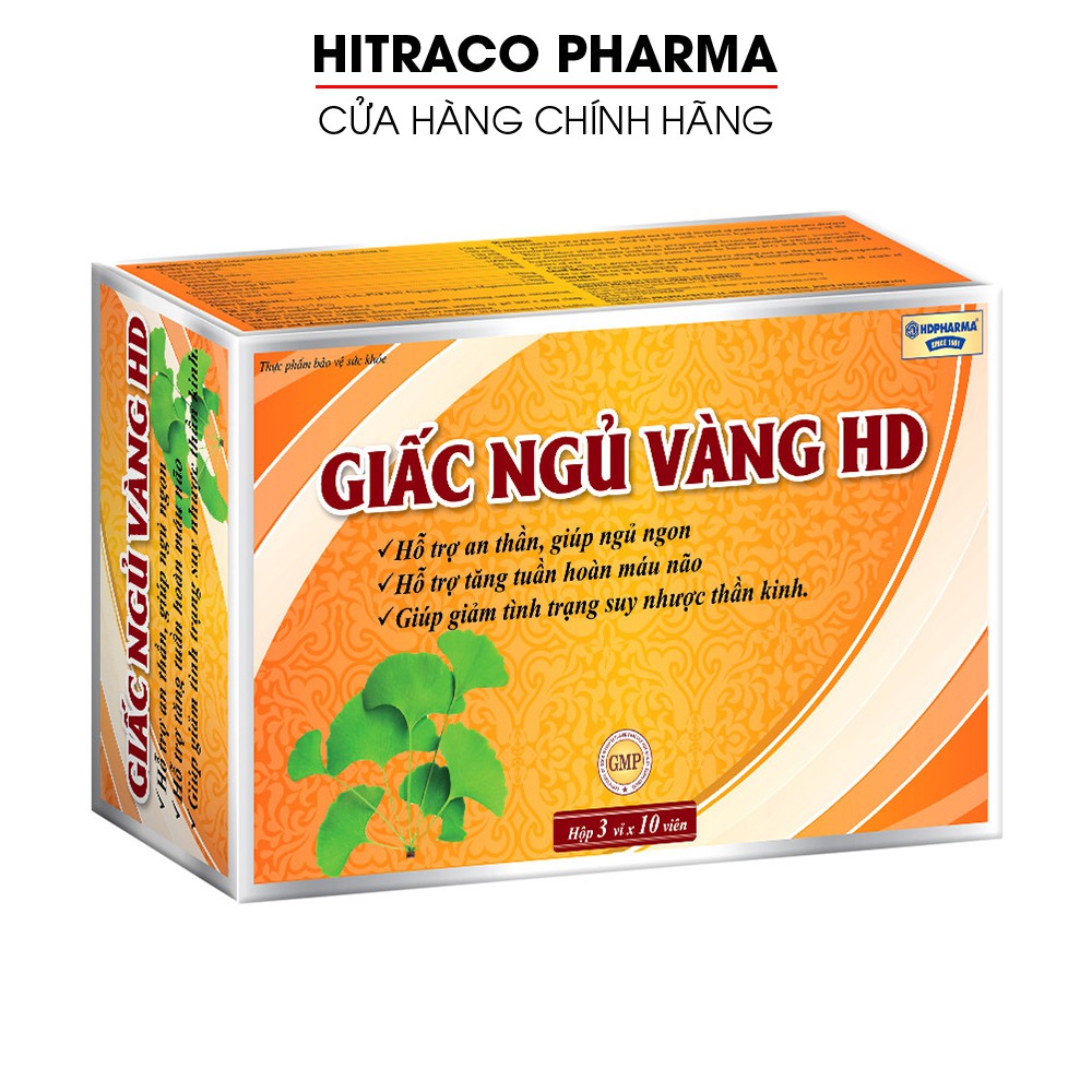 Viên uống ngủ ngon Giấc Ngủ Vàng  dưỡng tâm an thần, giảm stress mất ngủ - Hộp 30 viên