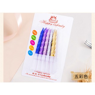 Hộp 10 Nến xoắn trang trí bánh kem, trang trí bánh sinh nhật