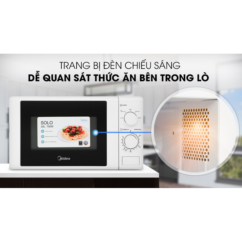 [Mã ELHADEV giảm 4% đơn 300K] Lò Vi Sóng Midea MO-MM2019B 20 Lít - Hàng Chính Hãng, Bảo Hành 12 Tháng