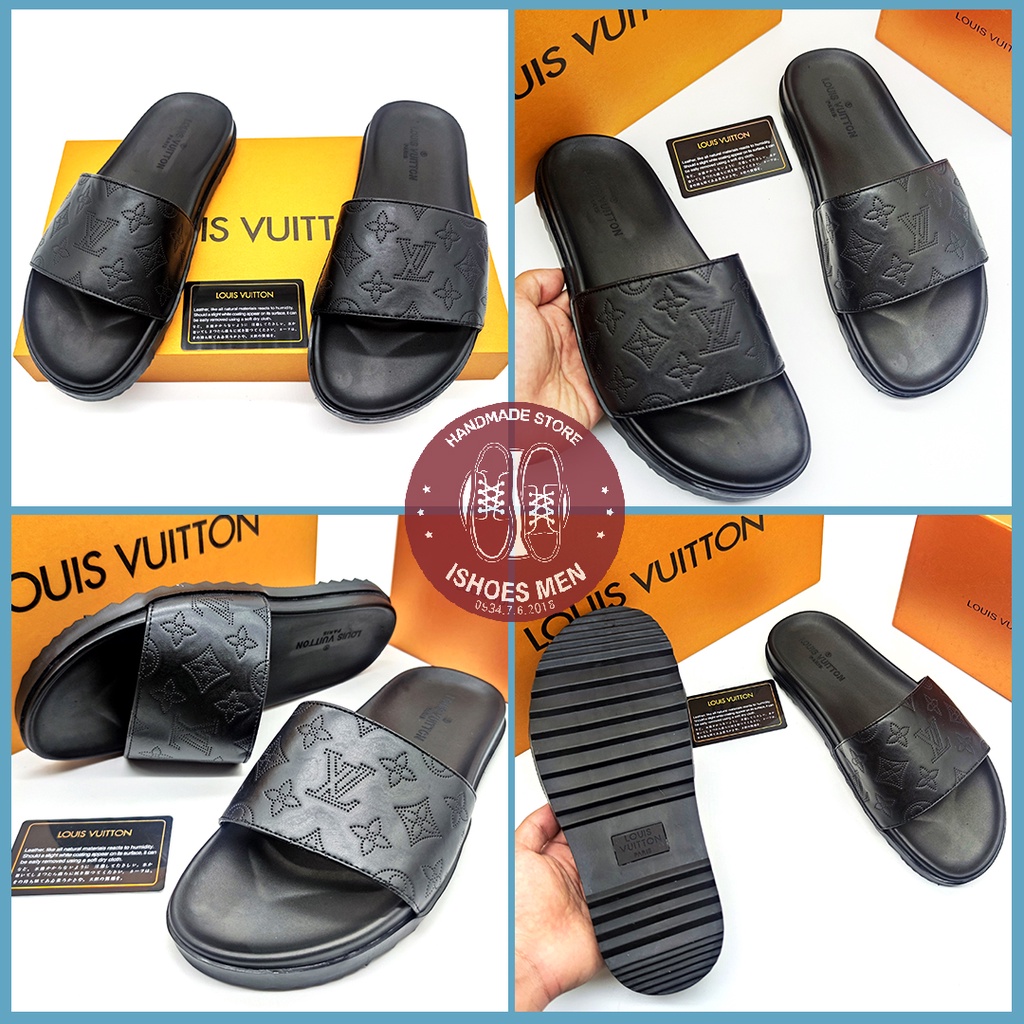 Dép Lê Nam Vân Hoa Da LV xịn, Đế Đúc Chống Nước Cao Cấp Chắc Chắn Đi Thoải mái đủ size 38-42