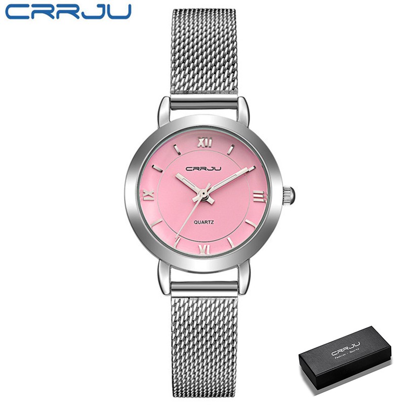 Đồng hồ CRRJU 2121 máy thạch anh chất liệu inox chống nước hợp thời trang cho nữ thumbnail