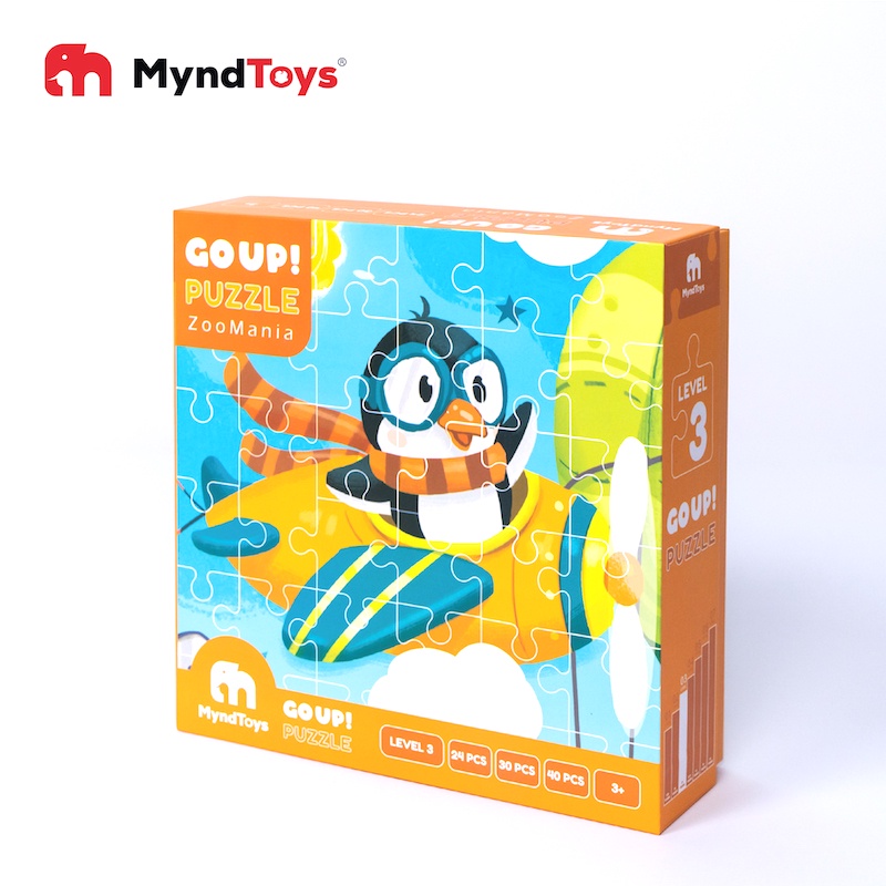 Bộ Xếp Hình Puzzle Gồm 3 Tranh 24 - 30 - 40 Mảnh Ghép Cho Bé 3 Tuổi - Go up Puzzle Zoomania MyndToys