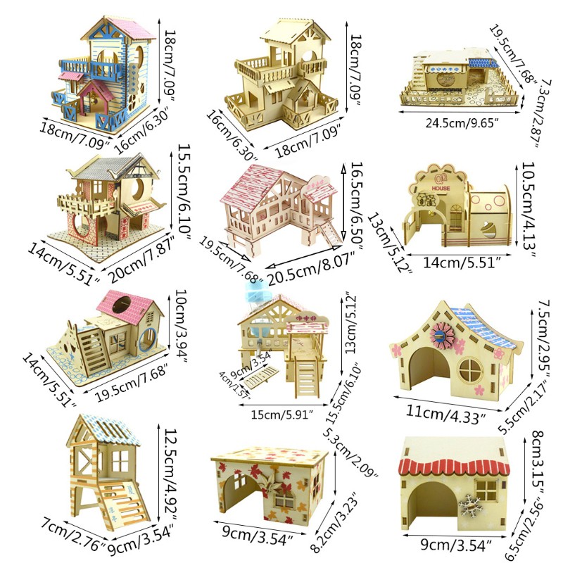 Nhà Gỗ Hai Tầng Cho Dành Chuột Hamster